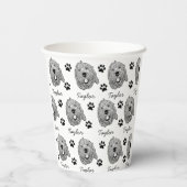 Gobelets En Papier Dessin personnalisé Goldendoodle Chien (Verso)