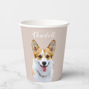 Gobelets En Papier Dessin personnalisé Welsh Corgi Dog