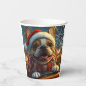 Gobelets En Papier Dessous de verre à rouleaux de chien de boîte Noël (Verso)