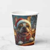 Gobelets En Papier Dessous de verre à rouleaux de chien de boîte Noël (Recto)