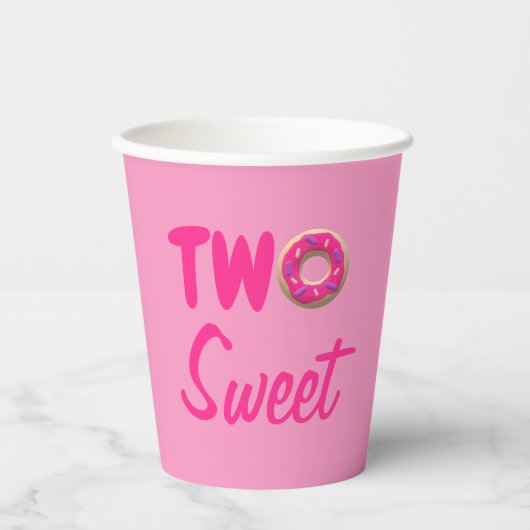 Gobelets En Papier Deux beignets sucrés 2e anniversaire (Recto)