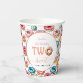 Gobelets En Papier Deux beignets sucrés 2e fête d'anniversaire (Verso)