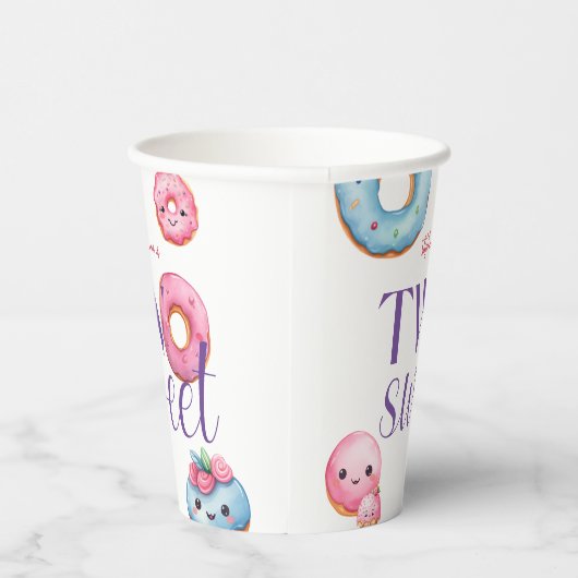 Gobelets En Papier Deux beignets sucrés fête d'anniversaire (Droite)