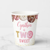 Gobelets En Papier Deux beignets sucrés Fille 2e fête d'anniversaire (Recto)