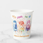 Gobelets En Papier Deux Cool Popsicle Ice Cream 2e anniversaire (Verso)