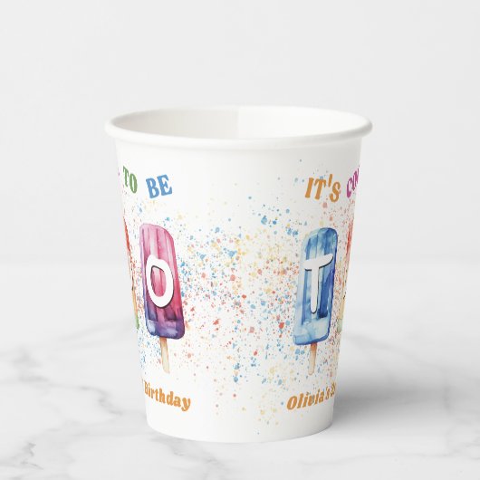 Gobelets En Papier Deux Cool Popsicle Ice Cream 2e anniversaire (Gauche)