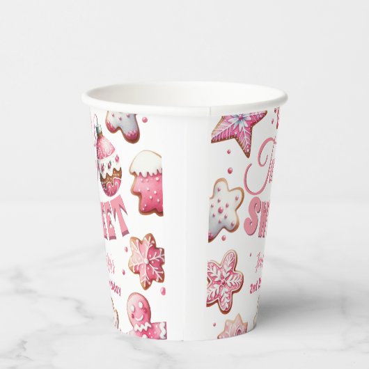 Gobelets En Papier Deux douce fille rose biscuit Noël 2e anniversaire (Droite)