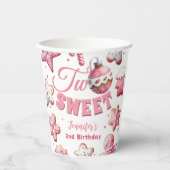Gobelets En Papier Deux douce fille rose biscuit Noël 2e anniversaire (Recto)