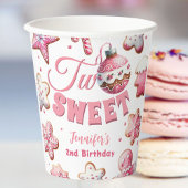 Gobelets En Papier Deux douce fille rose biscuit Noël 2e anniversaire