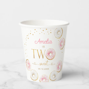 Gobelets En Papier Deux douces beignets d'or rose