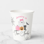 Gobelets En Papier Deux éffrayant anniversaire d'Halloween petit Boo (Recto)