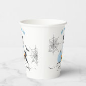 Gobelets En Papier Deux éffrayant Halloween Anniversaire bleu Boo (Droite)