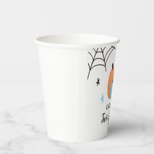 Gobelets En Papier Deux Éffrayant Halloween bleu Citrouille Anniversa (Droite)