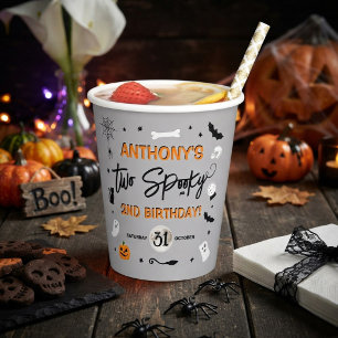 Gobelets En Papier Deux effrayants ! Anniversaire Halloween 2 ans