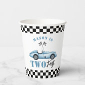 Gobelets En Papier Deux Fast Blue voiture de course Enfants 2e annive (Verso)