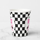 Gobelets En Papier Deux Fast Pink Race Car 2e fête d'anniversaire (Droite)