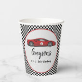 Gobelets En Papier Deux Fast Race Car Boy 2e fête d'anniversaire (Verso)