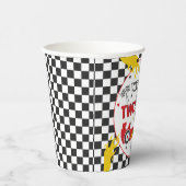 Gobelets En Papier Deux fête d'anniversaire rapide Red Race Car 2e an (Droite)