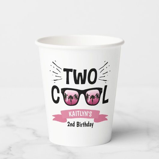 Gobelets En Papier Deux filles Cool 2e anniversaire (Verso)