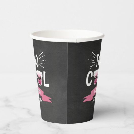 Gobelets En Papier Deux filles Cool Chalkboard 2e anniversaire (Droite)