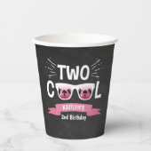 Gobelets En Papier Deux filles Cool Chalkboard 2e anniversaire (Recto)
