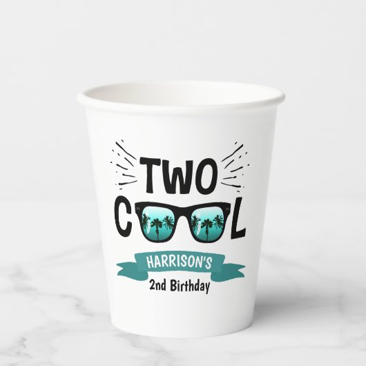 Gobelets En Papier Deux garçons Cool 2e anniversaire (Recto)