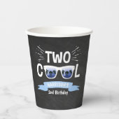 Gobelets En Papier Deux garçons Cool Chalkboard 2e anniversaire (Recto)