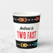 Gobelets En Papier Deux garçons Fast Race Track fête d'anniversaire (Verso)