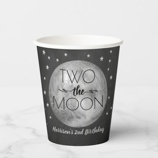 Gobelets En Papier Deux La Lune 2e Anniversaire (Recto)