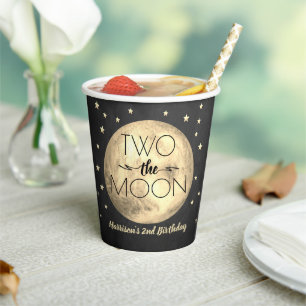 Gobelets En Papier Deux La Lune 2e Anniversaire
