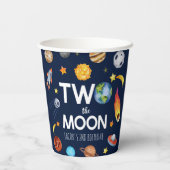 Gobelets En Papier Deux La Lune Planète spatiale Anniversaire (Verso)