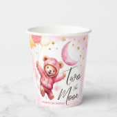 Gobelets En Papier DEUX la lune | Rose Girl 2e anniversaire (Verso)