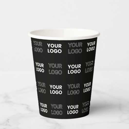 Gobelets En Papier Deux logos ou images Motif répétitif (Gauche)