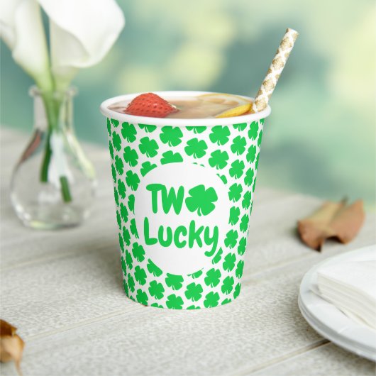 Gobelets En Papier Deux Lucky St Patrick's Day 2e anniversaire (Insitu)