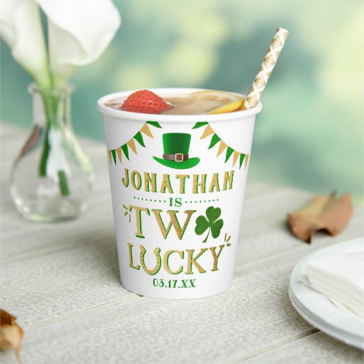Gobelets En Papier Deux Lucky St. Patrick's Day 2e anniversaire (Insitu)