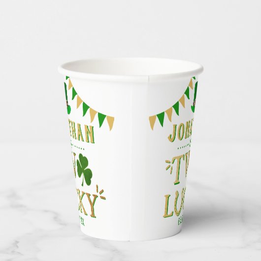 Gobelets En Papier Deux Lucky St. Patrick's Day 2e anniversaire (Droite)