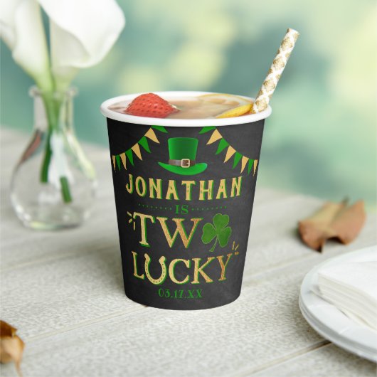 Gobelets En Papier Deux Lucky St. Patrick's Day 2e anniversaire (Insitu)