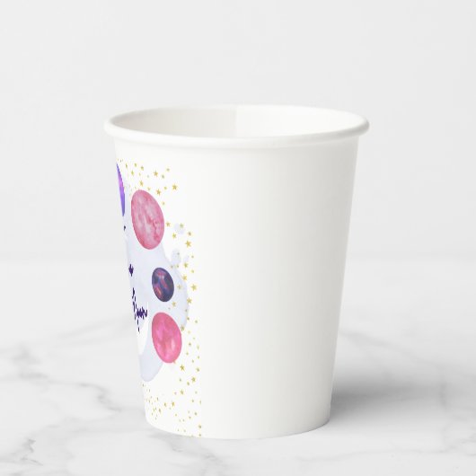 Gobelets En Papier Deux Lune 2e Anniversaire Pape d'invitation modifi (Gauche)