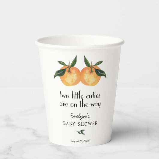 Gobelets En Papier Deux petites villes sur le chemin Baby shower (Verso)