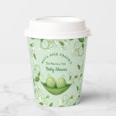 Gobelets En Papier Deux pois dans un Baby shower de pois (Recto)