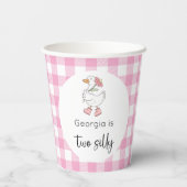 Gobelets En Papier Deux sots Goose rose anniversaire (Verso)