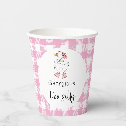 Gobelets En Papier Deux sots Goose rose anniversaire (Recto)
