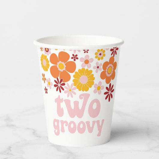 Gobelets En Papier Deux tasses de papier d'anniversaire Super (Recto)