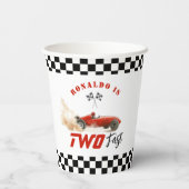 Gobelets En Papier Deux voitures de course Fast Red Enfants 2e annive (Verso)