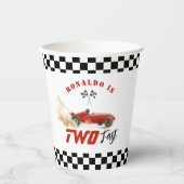 Gobelets En Papier Deux voitures de course Fast Red Enfants 2e annive (Recto)