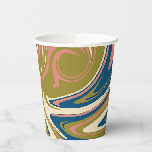 Gobelets En Papier Déversement - Bleu, Vert olive, Rose et Crème