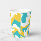 Gobelets En Papier Déversement - Turquoise et Jaune (Droite)