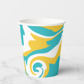 Gobelets En Papier Déversement - Turquoise et Jaune (Recto)