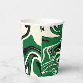 Gobelets En Papier Déversement - vert, crème et noir (Droite)