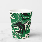 Gobelets En Papier Déversement - vert, crème et noir (Recto)